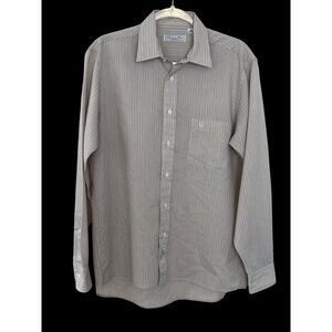 Vtg Christian Dior Chemises DIOR Embroidered Button Down Shirt Large 15.5 34/35